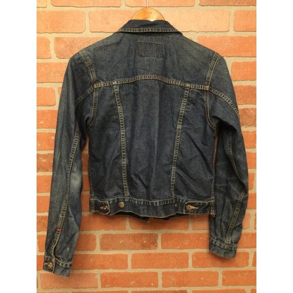 Fossil Women's Denim Jean Jacket Chest Pockets Button Cuffs Collared Blue Small - Picture 4 of 5